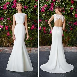 Moonlight Satin Alencon Lace Mermaid Wedding Dress FLASH SALE